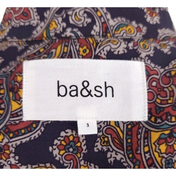 ba&sh Pietro Paisley-print Woven Shirt Size 3 US 10 Blue Multi - Picture 9 of 13
